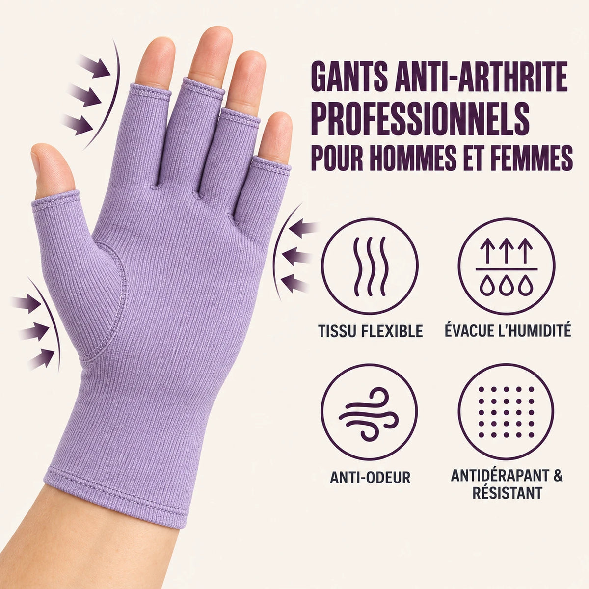 Gants de compression Venelia - detail de la maille